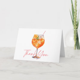 Modernes Pink Aperol Spritz Brautparty Dankeskarte