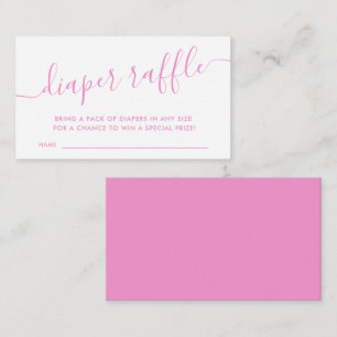 Modernes Pink Baby Diaper Raffles Begleitkarte