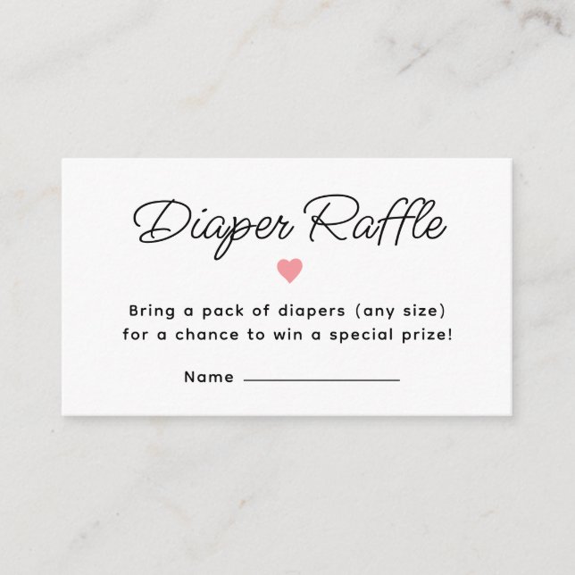 Modernes Pink Baby Duschkabine - Raffle Ticket Begleitkarte (Vorderseite)