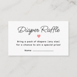 Modernes Pink Baby Duschkabine - Raffle Ticket Begleitkarte