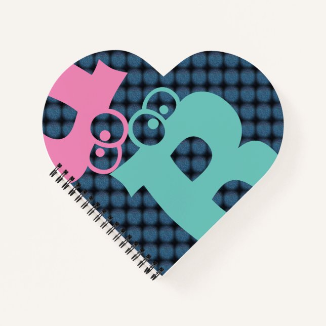 MODERNES PINK BLAU Aquamarines NIEDLICHES NOTEBOOK Notizbuch (Vorderseite)