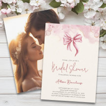 Modernes Pink Bow Foto Brautparty Party