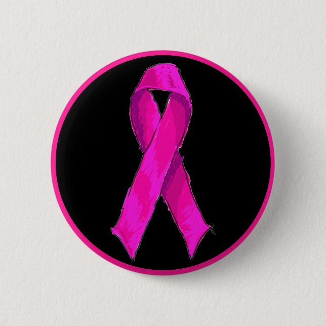 Modernes pink-braunes Brustkrebs-Bewusstsein und U Button (Vorderseite)