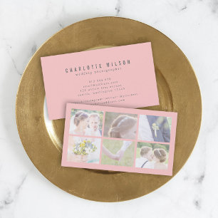 Modernes Pink-Fotograf-Mehrfach-Foto Visitenkarte