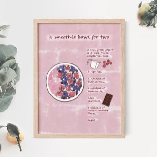 Modernes Pink Fruchtsmoothie Rezept Food Art Poste Fotodruck