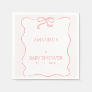 Modernes Pink Girl Bow Babyduschpapier Serviette