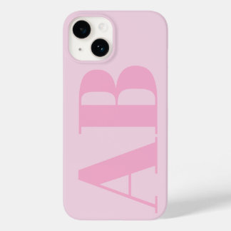 Modernes Pink Girly Initial Minimal Monogram Case