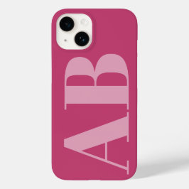 Modernes Pink Girly Initial Minimal Monogram Case