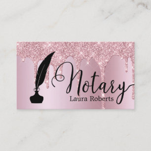 Modernes Pink Glitzer Loan Signing Agent Business  Visitenkarte