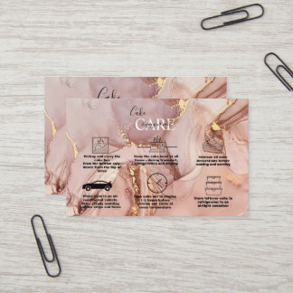 Modernes Pink Gold Cake Care Business Visitenkarte