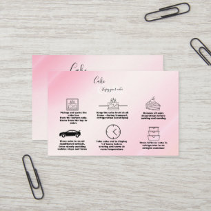 Modernes Pink Gold Cake Care Business Visitenkarte