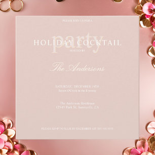 Modernes Pink Holiday Cocktail Weihnachten Party Einladung