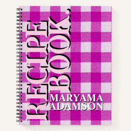 Modernes Pink Name Rezept Buch. | Girly Bold Karie Notizbuch