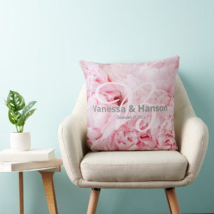 Modernes Pink Peony Keepake Throw Kissen