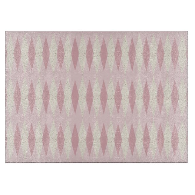 Modernes Pink-Raute-Schneidebrett Mitte des Jahrhu Schneidebrett (Vorderseite)
