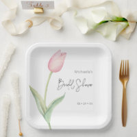 Modernes Pink Tulip Solo Brautparty Luncheon