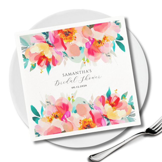 Modernes pinkfarbenes Brautparty Serviette (Von Creator hochgeladen)