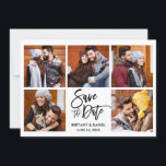 Modernes Pinselskript 5 Foto Save The Date<br><div class="desc">Modernes Pinselskript 5 Foto Couple Save the Date Verlobung Announction Card</div>