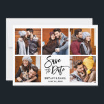 Modernes Pinselskript 5 Foto Save The Date<br><div class="desc">Modernes Pinselskript 5 Foto Couple Save the Date Verlobung Announction Card</div>