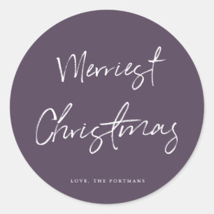 Modernes Pinselskript Einfacher Weihnachtssticker Runder Aufkleber