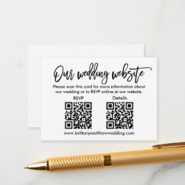Modernes Pinselskript Hochzeit 2 QR UAWG Details Begleitkarte