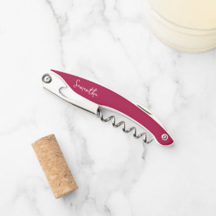 Modernes Pinselskript Magenta Bridesmaid Vorschlag Kellnermesser