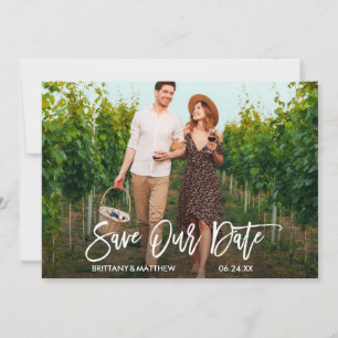 Modernes Pinselskript Rette unsere Date Verlobung Save The Date