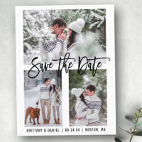 Modernes Pinselskript Save the Date 3 Foto