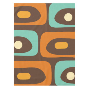 Modernes Piquet Muster Brown Orange Aquamarin Tischdecke
