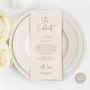 Modernes Place Setting Dinner Party Danke Karte