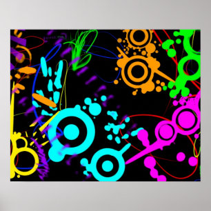 Modernes Plakat des abstrakten NeonSpritzers