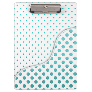 Modernes Polka Dot Design Türkis Weiß Klemmbrett