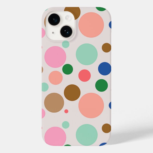 Modernes Polka Dot Muster Case-Mate iPhone 14 Hülle (Rückseite)