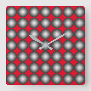 Modernes Polka Dot Muster Quadratische Wanduhr