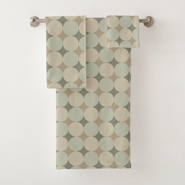Modernes Polka Dot Print Badehandtuch Set (Insitu)