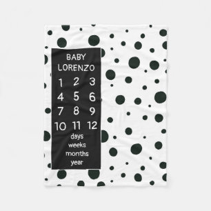 Modernes Polka Dots Baby Milestone Blanket Fleecedecke