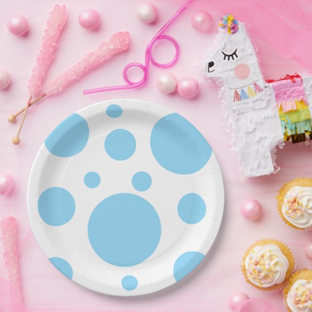 Modernes Polka Dots Muster Pappteller (Party)