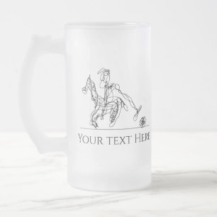 Modernes Polo Player Pferd Mattglas Bierglas