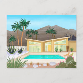 Modernes Pool House aus dem Mittelalter Postkarte