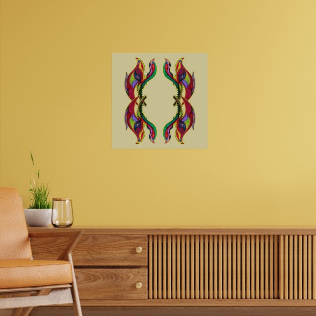 Modernes Portal für abstrakte Vögel Poster (Wohnzimmer 2)