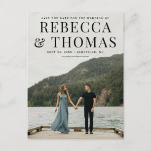 Modernes Porträt-Foto, das Save the Date wedding Ankündigungspostkarte