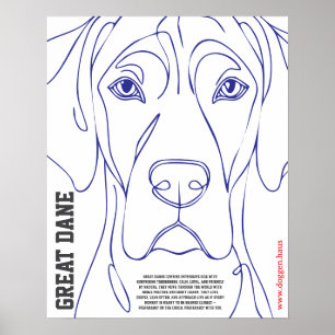 Modernes Poster Deutsche Dogge grün