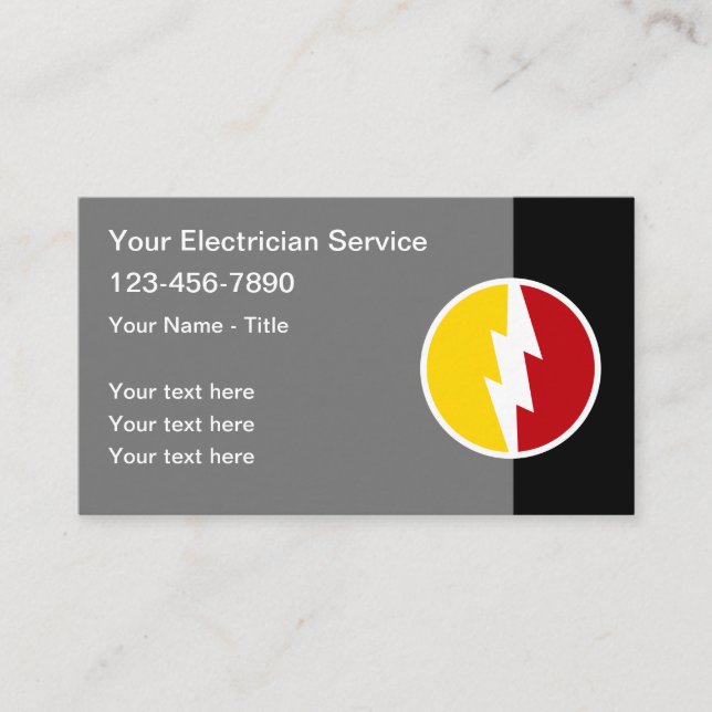 Modernes Power-Emblem für den elektrischen Strom Visitenkarte (Vorderseite)