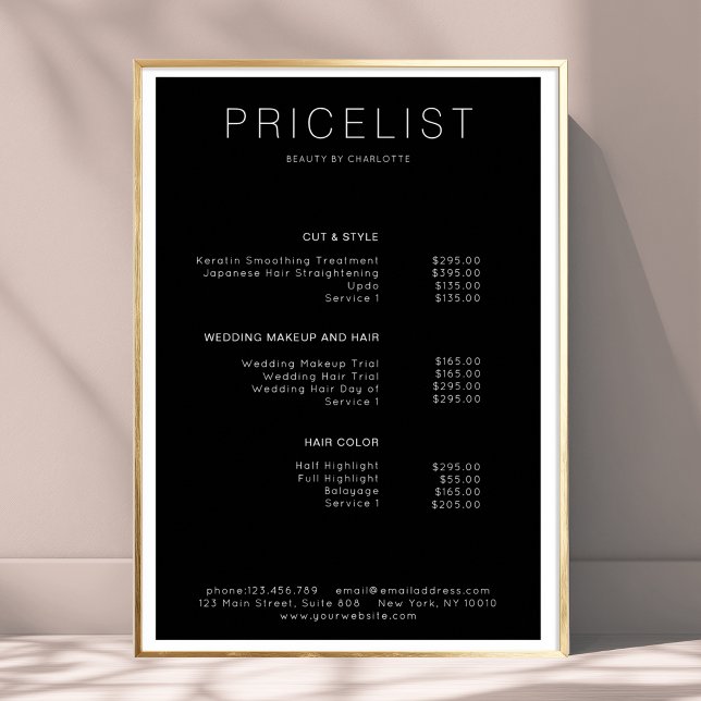 Modernes, preisgekröntes Poster (Modern, price list Poster)