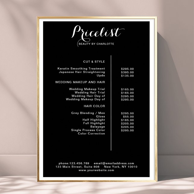 Modernes, preisgekröntes Poster (Modern, price list Poster)