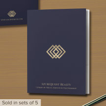 Modernes Presentation Folder Navy Gold Logo