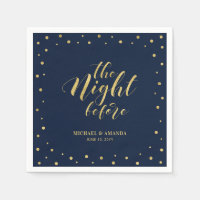 Modernes Probe-Dinner mit Gold und Navy
