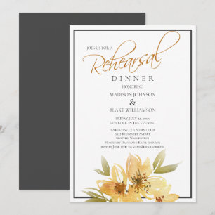 Modernes Probe in Gelb und Grau Einladung