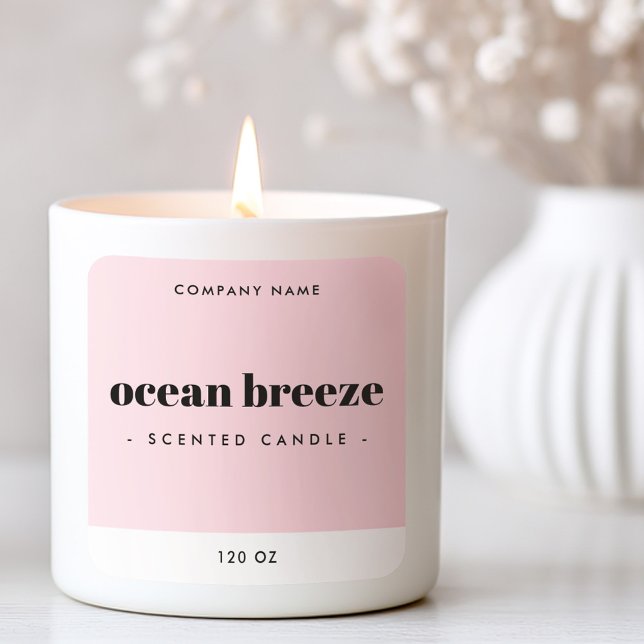 Modernes Produkt mit minimalem rosa Quadrat Quadratischer Aufkleber (Modern minimal pink square product label)