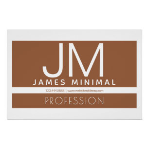 Modernes professionelles Minimaldesign   Braun und Poster